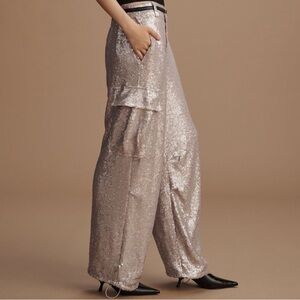 Anthropologie sequin cargo pants